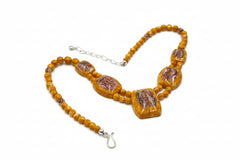 Jay King Sterling Silver Orange Red Spiny Oyster Shell Necklace 18" .925