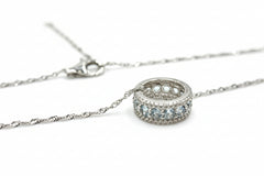 Colleen Lopez Sterling Silver Rolling Blue Topaz December Birthstone Pendant Necklace, 18"