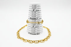 Stately Steel Mariner Chain Necklace & Bracelet Set, Goldtone