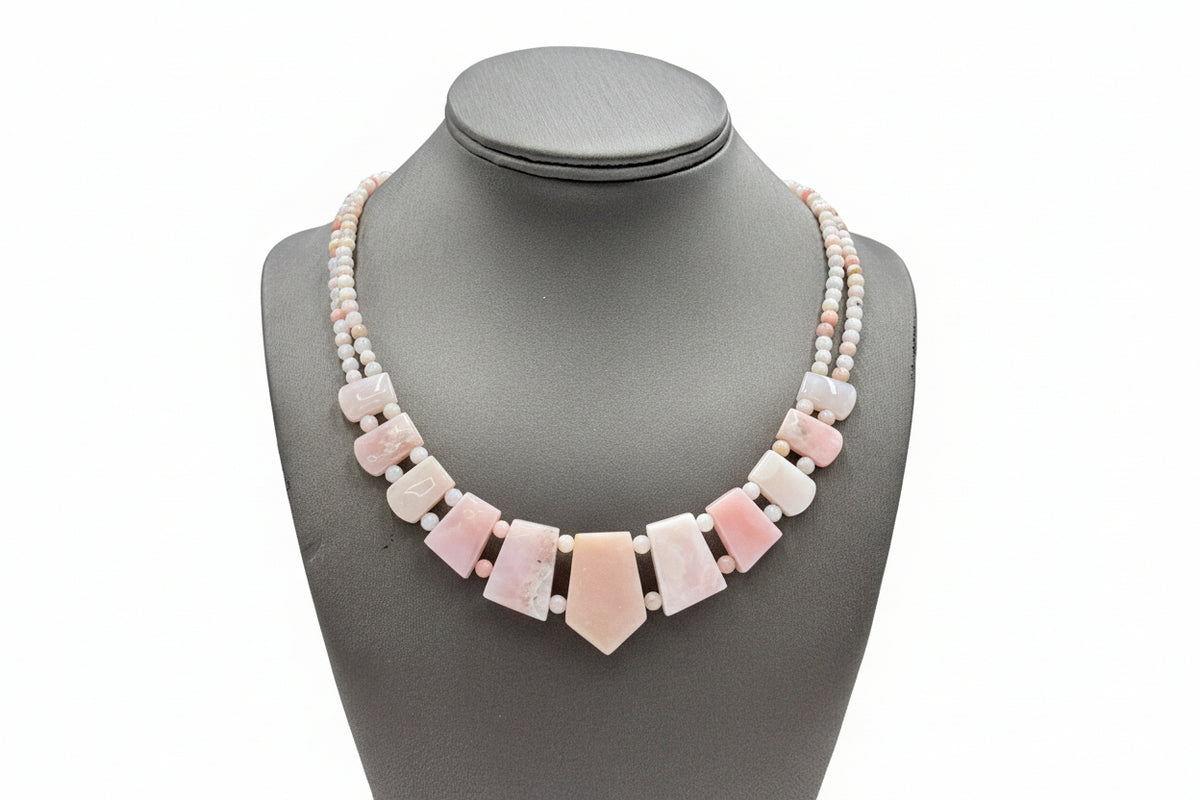 Jay King Sterling Silver Peruvian Pink Opal Necklace, 18"