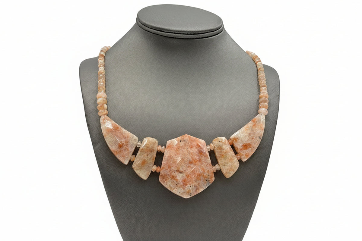 Jay King Sterling Silver Tanzanian Red Sunstone Necklace, 18"