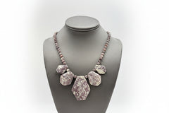 Jay King Tawny Port Stone Sterling Silver Necklace Brecciated, 18"