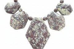 Jay King Tawny Port Stone Sterling Silver Necklace Brecciated, 18"