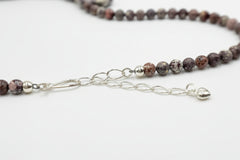 Jay King Tawny Port Stone Sterling Silver Necklace Brecciated, 18"