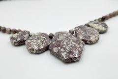 Jay King Tawny Port Stone Sterling Silver Necklace Brecciated, 18"