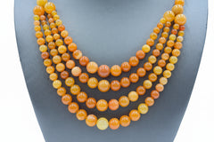 Jay King Sterling Silver Apricot Carnelian Bead Necklace 18" .925 Multistrand
