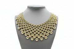 R.J. Graziano “Plush Life” Beaded Collar Necklace – Goldtone
