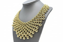 R.J. Graziano “Plush Life” Beaded Collar Necklace – Goldtone