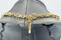 BaubleBar Lucy Goldtone Clear Stone Cable Chain Necklace | 18" Statement Chain