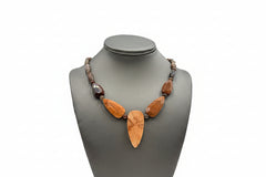 Jay King Sterling Silver Multicolor Petrified Wood Necklace 18" .925