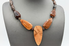 Jay King Sterling Silver Multicolor Petrified Wood Necklace 18" .925