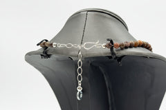 Jay King Sterling Silver Multicolor Petrified Wood Necklace 18" .925