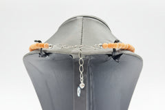 Jay King Sterling Silver Peach Stone Triangular Drop Necklace – 18"