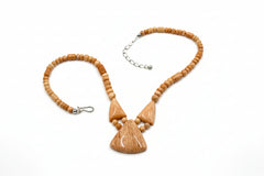 Jay King Sterling Silver Peach Stone Triangular Drop Necklace – 18"