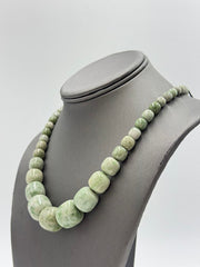 Jay King Sterling Silver Hami Melon Zoisite Bead Necklace 18" .925 Green