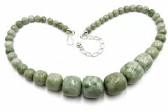 Jay King Sterling Silver Hami Melon Zoisite Bead Necklace 18" .925 Green