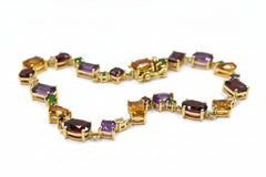 Paul Deasy Sterling Silver Amethyst, Citrine & Garnet Bracelet, 7-1/2'