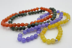 Jade of Yesteryear Set of Four Jade Bead Stretch Bracelets