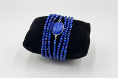 Jay King Sterling Silver Lapis 7-Strand Layered Magnetic Bracelet, 6"