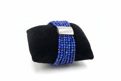 Jay King Sterling Silver Lapis 7-Strand Layered Magnetic Bracelet, 6"