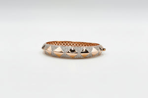 Bronzo Italia Rose Bronze Crystal Hinged Bangle Bracelet, 6-3/4"