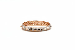 Bronzo Italia Rose Bronze Crystal Hinged Bangle Bracelet, 6-3/4"