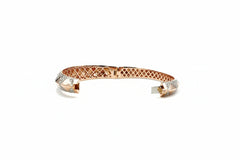 Bronzo Italia Rose Bronze Crystal Hinged Bangle Bracelet, 6-3/4"