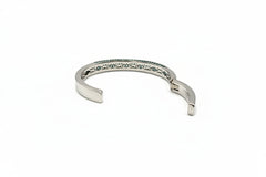 QVC Round Blue Topaz Gem Hinged Cuff Sterling Silver Bracelet, Large: 8"
