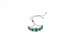Generation Gems Round Turquoise Cabochon Adjustable Bracelet – Sterling Silver