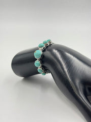 Generation Gems Round Azurite Cabochon SS Adjustable Bracelet