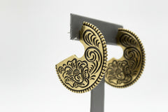 Patricia Nash Flat-Etched Goldtone Hoop Earring