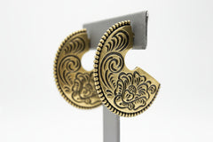 Patricia Nash Flat-Etched Goldtone Hoop Earring