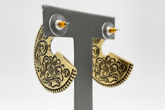 Patricia Nash Flat-Etched Goldtone Hoop Earring