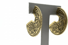 Patricia Nash Flat-Etched Goldtone Hoop Earring