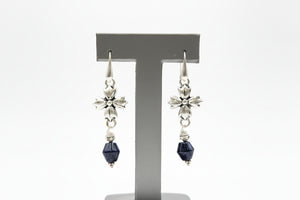 Patricia Nash Floret Charm Sculpted Floret Dangle Silvertone Earrings