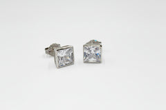 Absolute Sterling Silver Heirloom Collection French-Cut Cubic Zirconia Stud Earrings