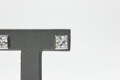 Absolute Sterling Silver 10MM Solitaire Princess-cut Stud Earrings,