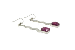 Jay King Sterling Silver Ruby Zigzag Earrings