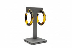 R.J. Graziano Splendid Style Studded Leopard Resin Hoop Earrings