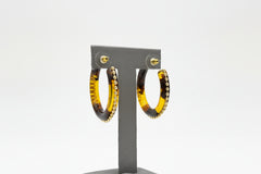 R.J. Graziano Splendid Style Studded Leopard Resin Hoop Earrings