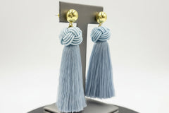 Connie Craig Carroll Jewelry Thread Fan Drop Earrings, Blue Color