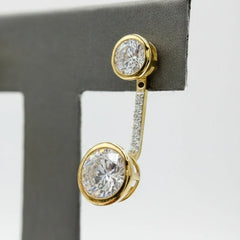 Absolute Sterling Silver Goldclad Bezel-Set Round-cut Stud Earrings with Jackets