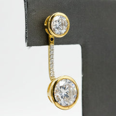 Absolute Sterling Silver Goldclad Bezel-Set Round-cut Stud Earrings with Jackets