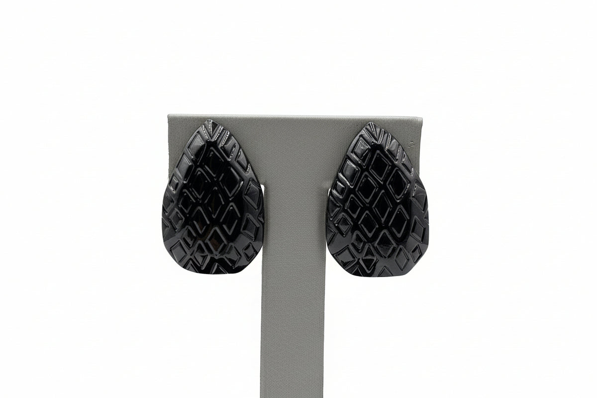 Wildlife by Heidi Klum Animal Instinct Button Earrings, Black Clip-On