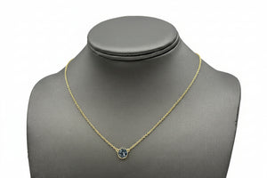 Joya Sterling Silver Deco Crushed Green Diamond Round Pendant Necklace, 18"