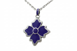 Patricia Nash Reversible Enamel Floret Drop Necklace Blue/Purple 27"