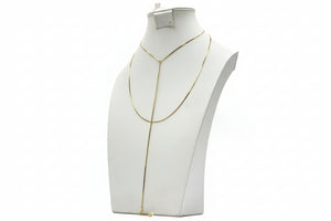 Herkimer Mines Sterling Silver Goldclad "Diamond" Quartz Fancy Cut  Y-Necklace, 16"
