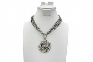 Patricia Nash Silvertone Medallion Pendant Chain Necklace, 18"