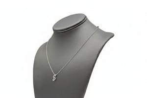 Colleen Lopez Sterling Silver  Clear Diamond "S" initial Necklace, 16"