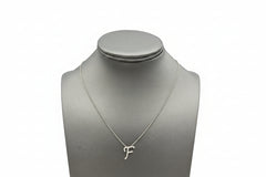Colleen Lopez Sterling Silver  Clear Diamond "F" initial Necklace, 16"